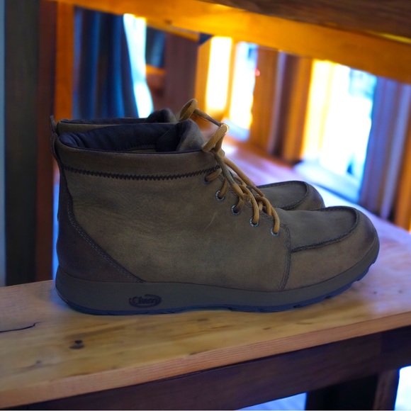 Chaco Brio Leather Lace-Up Brown Chukka Boots Size 11.5 - Picture 1 of 9